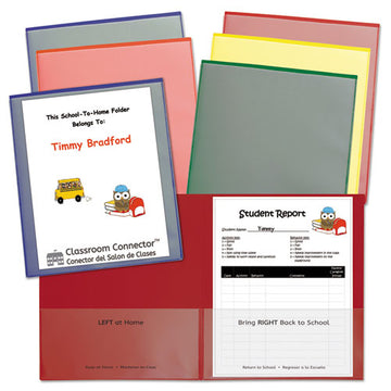 C-Line® Classroom Connector Folders, 11 X 8.5, Clear-assorted, 6-pack freeshipping - TVN Wholesale